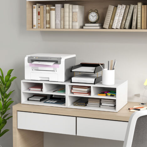 Three-Compartment Printer Storage Cabinet - White (1/5)