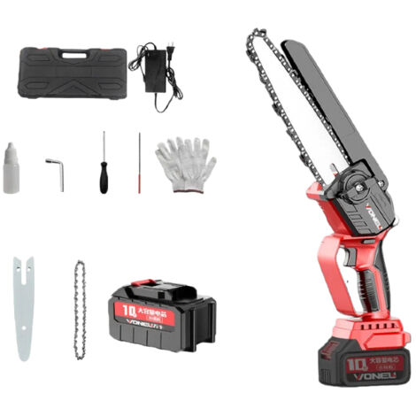 Motosierra a batería de 21 V y 3000 mAh: minimotosierra, podadora a batería, motosierra eléctrica (1 batería, 1 cargador) (1/5)