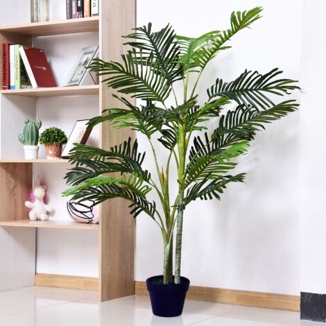 Planta Artificial Palmera 150 cm con Maceta y Musgo para Decoración Interior Salón Oficina Ø18x150 cm Verde (1/5)