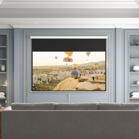 Pantalla de Proyección Manual Portátil 100 Pulgadas Formato 16:9 con Altura Ajustable 221x124 cm Blanco (1/5)