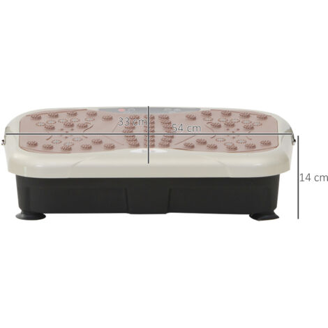 Plataforma Vibratoria con 2 Bandas Elásticas 200W Control Remoto 99 Velocidades USB Pantalla LED 54x33x14cm Café y Negro (1/5)
