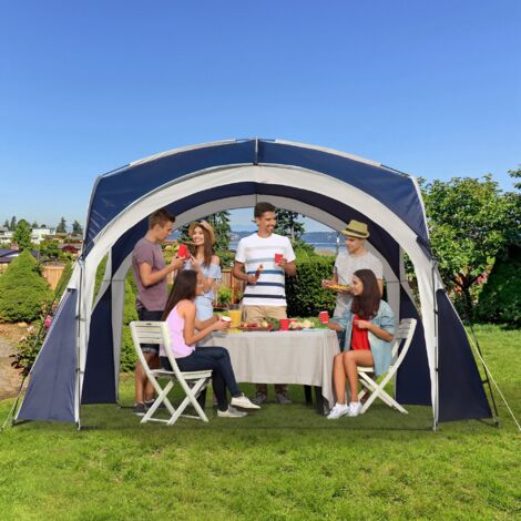 Toldo Camping Plegable 3,5x3,5 m con Gancho Bolsa de Transporte Impermeable y Protección UV para Terraza Playa Azul (1/5)