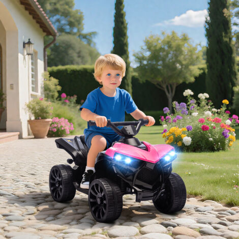 Quad Eléctrico para Niños 6 V Quad para Niños de 37 a 72 Meses Velocidad hasta 3 km/h Faros y Música 70x42x45 cm Rosa