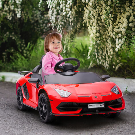 Coche Eléctrico Lamborghini para Niños Velocidad Max.5 km/h Puerta de Tijera con Control Remoto MP3 Rojo (1/5)