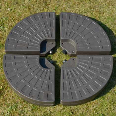 Outsunny Base para Sombrilla en 4 Partes Rellenable de Arena y Agua Desmontable para Jardín Patio al Aire Libre 100x100x10,5 cm Café (1/5)