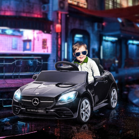 Coche Eléctrico para Niños de +3 Años Mercedes SLC 300 con Batería 12V Mando a Distancia Faros LED Bocina Música Negro