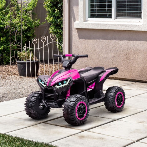 HOMCOM Quad Eléctrico para Niños de 3-5 Años Vehículo Eléctrico a Batería 12V con 2 Motores 83x53x55,5 cm Rosa