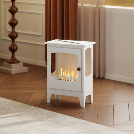 Chimenea de Bioetanol 7000BTU Chimenea de Bioetanol de Acero Tanque de 0,9 L Tiempo de Combustión 3H 39x26x54 cm Negro
