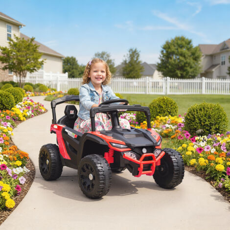 Coche Eléctrico para Niños 12V con 2 Motores Control Remoto 2,4G Suspensión Trasera Faros Música Rojo (1/5)