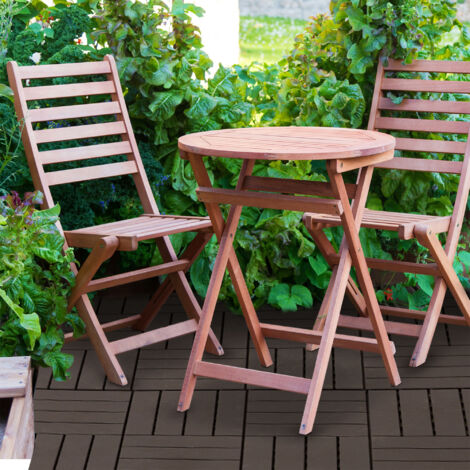 Set de 9 Baldosas Cuadradas de 30x30 cm con Área de 0,81 m² Losetas Sistema de Clic para Balcón Terraza Jardín Marrón (1/5)