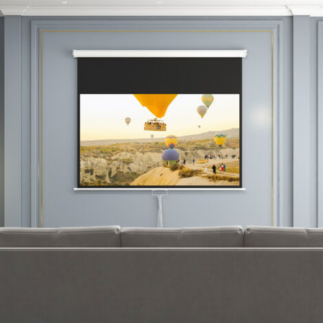 Pantalla de Proyección Portátil 80 Pulgadas Formato 16:9 con Altura Ajustable 172x96 cm Blanco