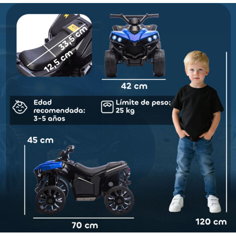 Quad Eléctrico 12V Para Niños Con Mando Parental – Velocidad De 3 A 8 Km/h, Luces LED Y Música, Para Niños De 3 A 5 Años