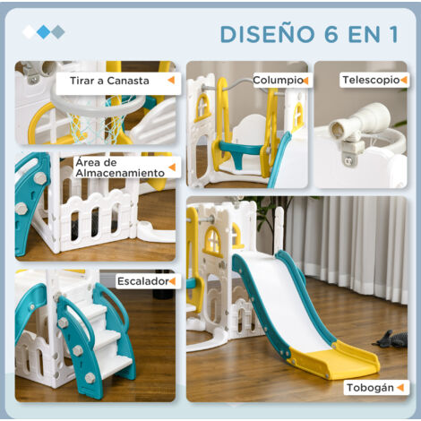 Babytronic - Tobogán Infantil 8 en 1 con aro de Baloncesto, telescopio Babytronic - Tobogán Infantil 8 en 1 con aro de Baloncesto, telescopio