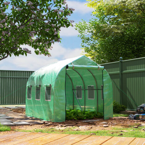 Invernadero de Túnel 3x2x2 m con 6 Ventanas de Malla y Puerta Invernadero de Huerto para Patio Jardín Verde (1/5)
