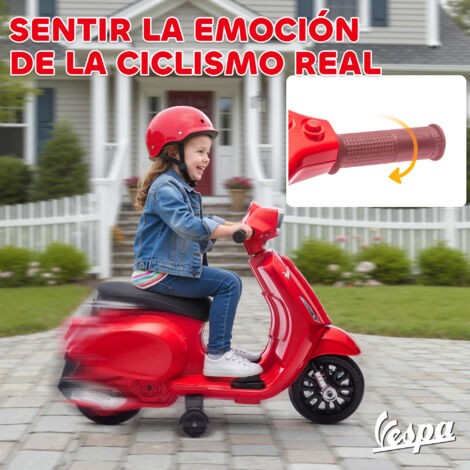 GOPLUS Moto Eléctrica Infantil 6V Con 3 Ruedas – Faro LED, Pedal, Dirección Limitada A 15° – Para Niños De 37 A 72 Meses (Rojo)