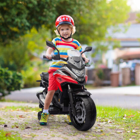 Moto Eléctrica para Niños de +3 Años con Licencia Honda con USB MP3 Luz LED y Velocidad 3 km/h Carga 30 kg Rojo (1/5)