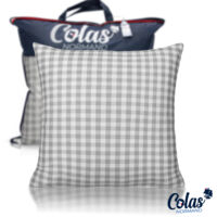 Oreiller moelleux aux motifs vichy gris 60X60cm