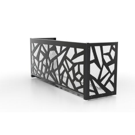 Cache clim intérieur Noir - Grille Blanc