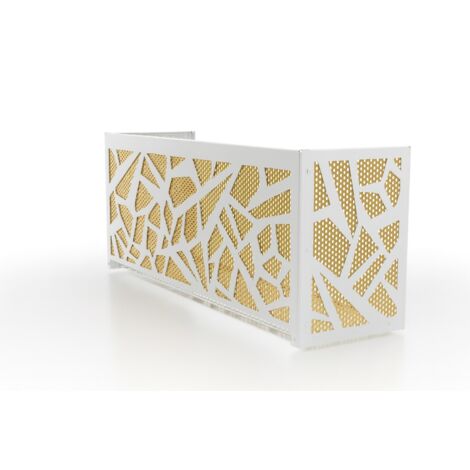 Cache clim intérieur Blanc - Grille Doré foncé mat