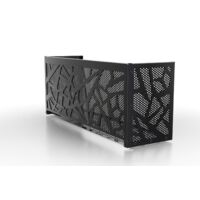 Cache climatiseur intérieur noir – Grille anthracite 7016 – Aluminium thermo-laqué – Design nid d’abeille – Fabrication française