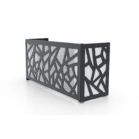 Cache clim intérieur Anthracite 7016 - Grille Blanc