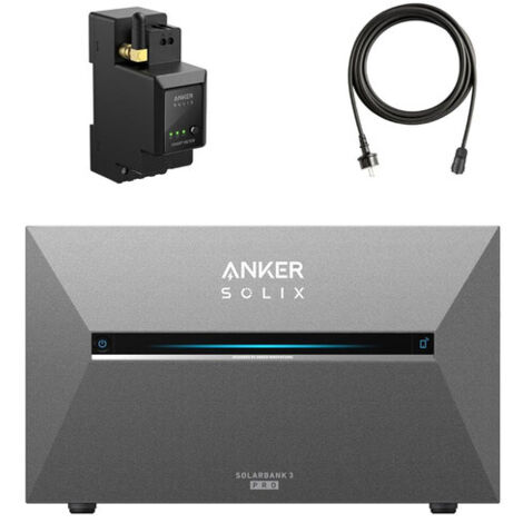 Kit Anker Solarbank 3 E2700 Pro avec Compteur Intelligent 2.7kWh LFP, 3.6kW PV, 1 200W bidirectionnel, 16kWh extensible, Plug&Play