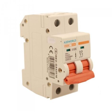 MCB Interruttore Magnetotermico Automatico Curva D 2P 2M 10000A D16A AC 400V IP20 IEC60898-1 PB8H