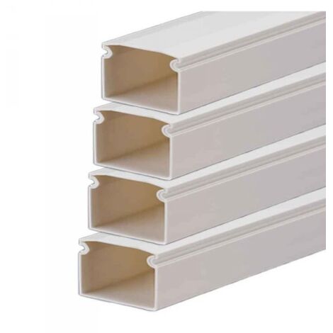 8 Metri Canaline Passacavi In PVC Con Biadesivo e Coperchio 16mm16mm Bianco - 4x2 Metri
