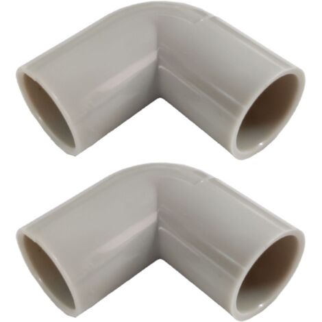 2 Pezzi Manicotto Giunto Raccordo Forma L 90° 25mm per Tubo Rigido e Flessibile da 25mm Colore Grigio IP40