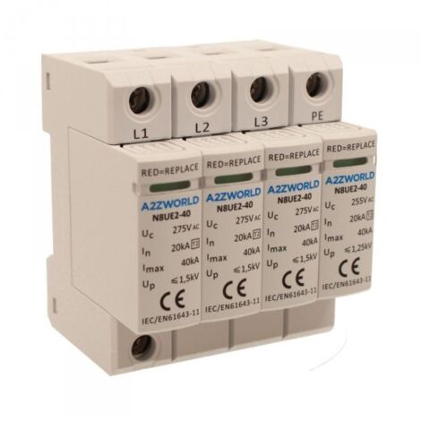 SPD Scaricatore Di Sovratensione Modulare, Tipo 2 T2 3P+N 4M 20kA-40kA AC 275V IP20 IEC61643-11 N8UE2