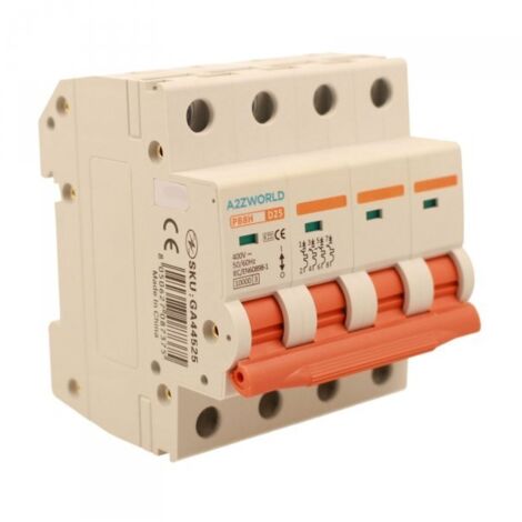 MCB Interruttore Magnetotermico Automatico Curva D 4P 4M 10000A D25A AC 400V IP20 IEC60898-1 PB8H
