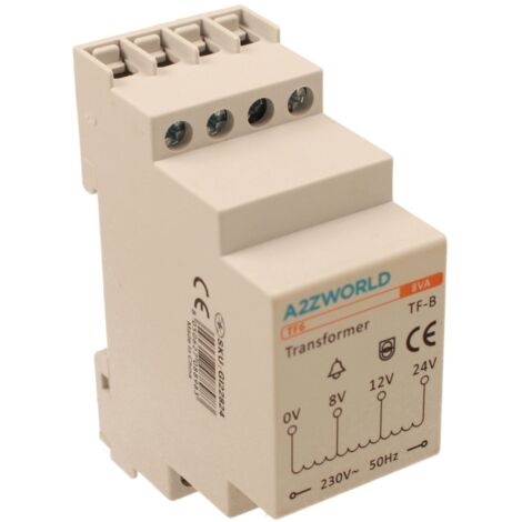 Trasformatore Campanello Modulare Per Citofoni e Videocitofoni 2M 8V 12V 24V AC AC 230V IP20 IEC61588-1 TF6 (1/5)