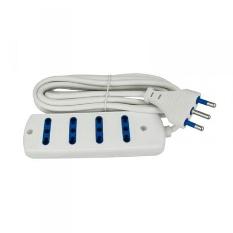 Multipresa Ciabatta Elettrica 4 Posti Cavo Da 3 Metri Colore Bianco (1/3)
