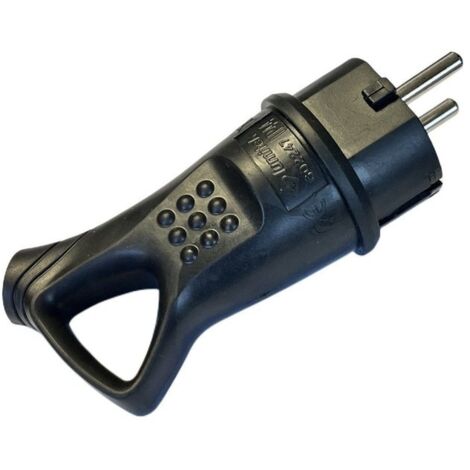 Spina Schuko Volante Gomma Con Contatto Messa A Terra 16A/250v IP44 Con Maniglia Nera (1/3)