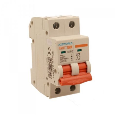 MCB Interruttore Magnetotermico Automatico Curva C 2P 2M 10000A C50A AC 400V IP20 IEC60898-1 PB8H