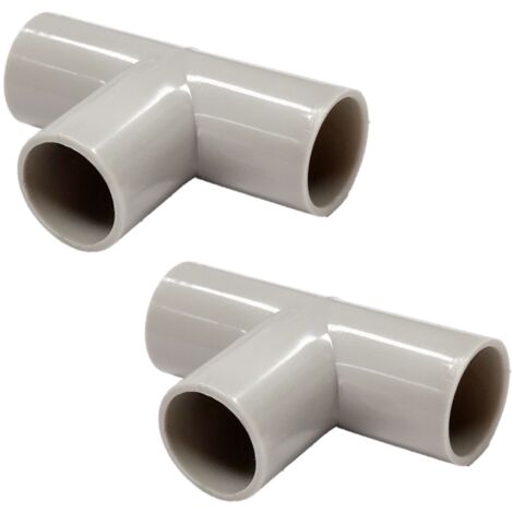 2 Pezzi Manicotto Giunto Raccordo Forma T 25mm per Tubo Rigido e Flessibile da 25mm Colore Grigio IP40 (1/3)