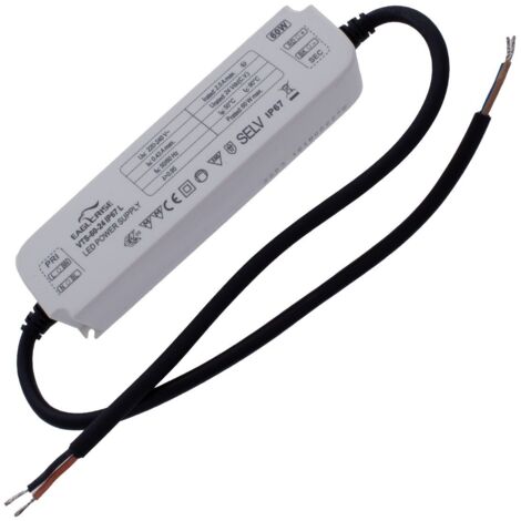 Alimentatore Trasformatore LED Cerificato ENEC Output 60W 24V 2,5A Input 220V IP67 Compatibile LPV-60-24 (1/2)
