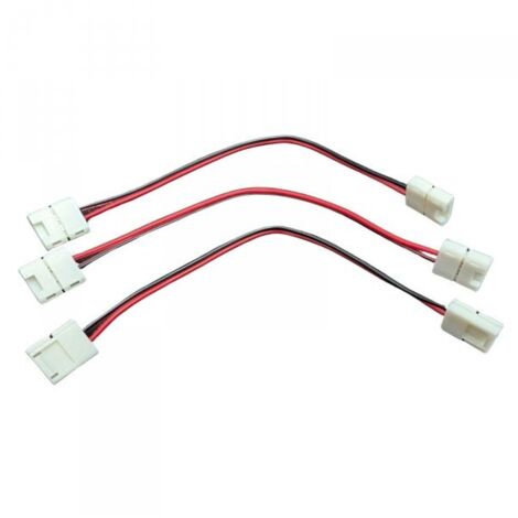 3 Pezzi Connettore 8mm 2 PIN, Per Collegare 2 Striscia Led Smd con Passo da 8mm Senza Saldare, Cavo 15cm