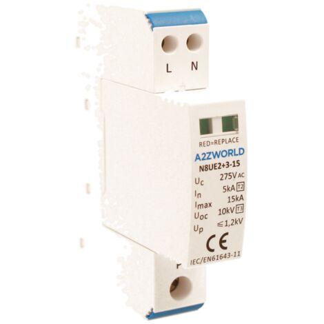 SPD Scaricatore Di Sovratensione Tipo 2+3 T2+T3 1P+1P 1M 5kA-15kA 10kV AC 275V IP20 IEC61643-11 N8UE3