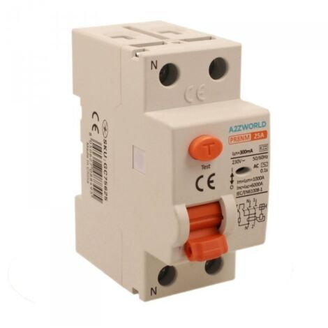 RCCB Interruttore Differenziale Puro Tipo AC 1P+N 2M 6000A 300mA 25A AC 230V IP20 IEC61008-1 PR8NM