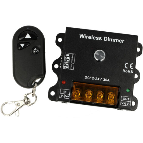 Led Dimmer PWM 12V 24V 30A Con Telecomando RF Wireless Frequenza PWM e Dimming Curve Regolabile DM111 (1/3)
