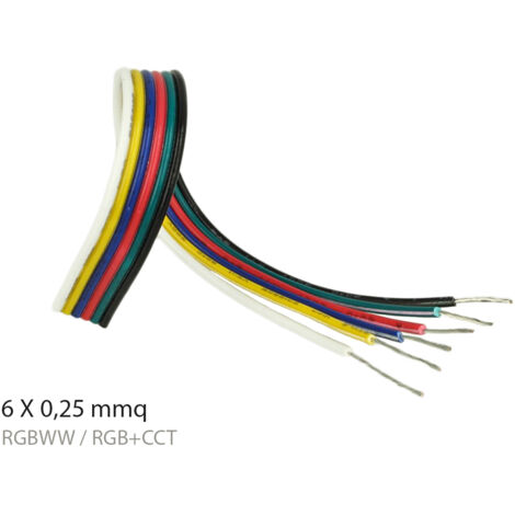 Cavo Di Prolunga 6 Pin 22AWG Per Strisce LED RGBW CCT – 5 Metri, Flessibile E Resistente Per SMD 5050 - 2