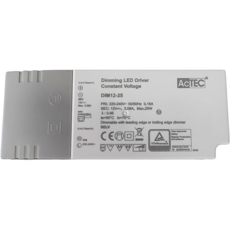Alimentatore Dimmerabile Con Triac Dimmer Taglio di Fase DC 12V 25W Per Striscia Led 12V DIM12-25