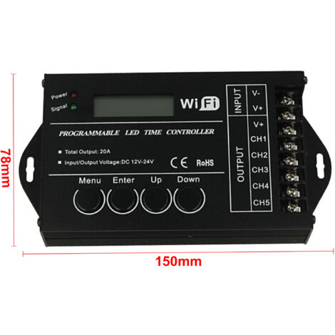Centralina Led Timer Alba Tramonto 12V 24V 20A WIFI Time Led Controller Per Acquari Canarini Serre TC421