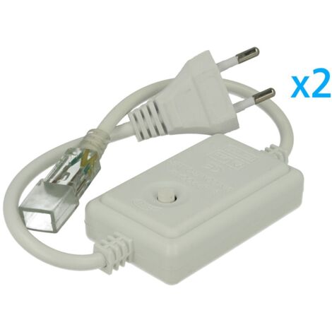 2 PZ Spine Alimentatore Trasformatore 2 Pin RGB Passo 6mm con Interruttore On Off e Controller 8 Programmi per Striscia LED 220V (1/3)