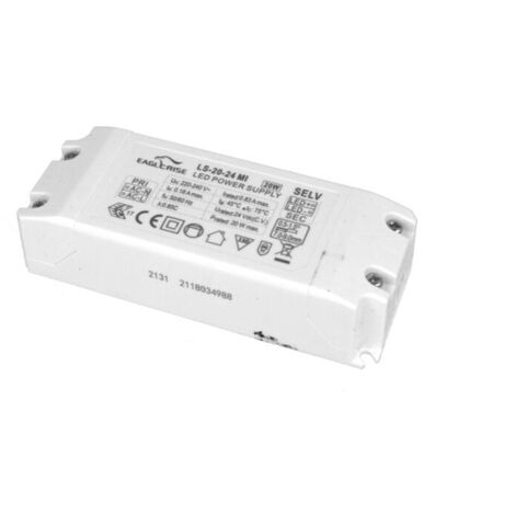Alimentatore Trasformatore Lungo Sottile 24V 20W 0,83A Con Carcassa In Plastica Eaglerise LS-20-24 MI (1/3)