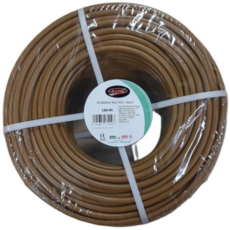 100mt Cavo Elettrico FS18OR18 450/750V Multipolari 3X2.5mm D8.7 Made In Italy