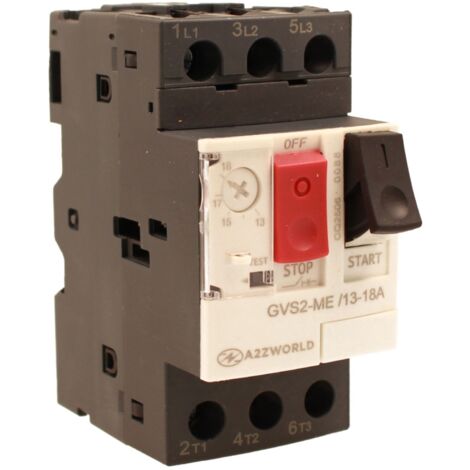 Salvamotore Interruttore Termico di Protezione Motore, 3P 2.5M Regolabile 16A 10-16A 5.5KW AC 590V Monofase e Trifase IP20 IEC60947-2