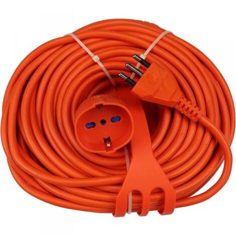 Prolunga Elettrica Lineare Colore Arancione 10M 3X1.5mm Spina Italiana 16A Presa Bipasso Schuko 10/16A Max 3500W (1/4)