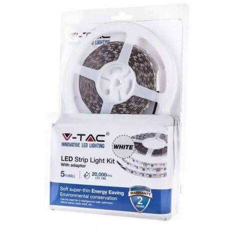 Kit Bobina Striscia Led Con Alimentatore Incluso 12V 18W 4000K 3,6W/M 5M/Roll SKU-2351
